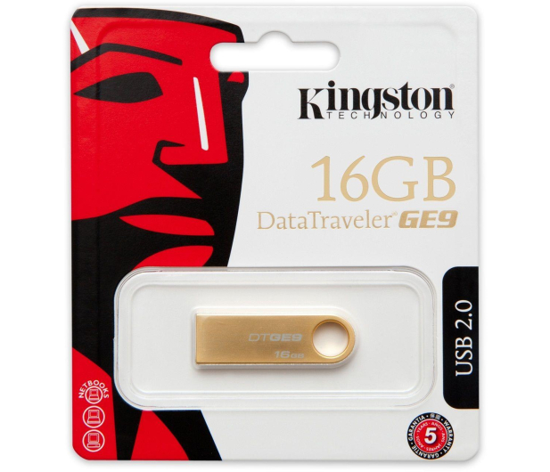 KINGSTON 16GB USB2.0 GE9 Gold Metal casing - 116368 - zdjęcie 3
